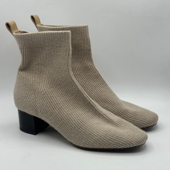 EVERLANE The Glove Boots in Oatmeal Wool Knit Cream Sz 10.5 - Picture 3 of 9